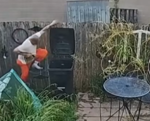 Security Cam Catches WILD Footage of Inmate Diving into Trash Can After Escape
